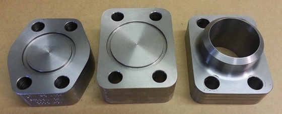 Hydraulic flange, o-ring groove, tight tolerance, square flange.