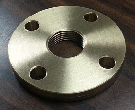 Bronze. Special ring flange. single point threading. CNC lathe.